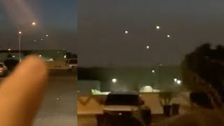 Watch Three UFO Orbs in Classic Triangle Formation Joined by Fourth One Takes Off Into Clouds over Arizona