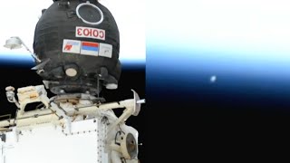 Watch Glowing UFO Captured on ISS Live Camera Leaving Earth's Atmosphere During Soyuz MS-17 Crew Docking