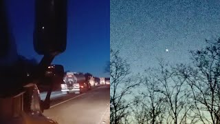 Watch Extremely Bright UFO Light Filmed By Truck Driver on Highway I-78 Eastbound in Watchung, New Jersey