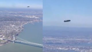 Watch Metallic Saucer Shaped UFO Sighted Over New York City During Plane Landing