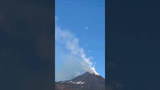 Watch Volcano Etna Blowing Smoke Rings. April 4, 2024. #nature #italy #etna #volcano #viral #shorts