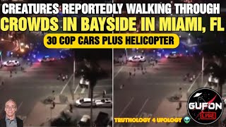 Watch 30 Cop Cars & Helicopter Called, Creatures Seen Walking Through Crowds Bayside Miami