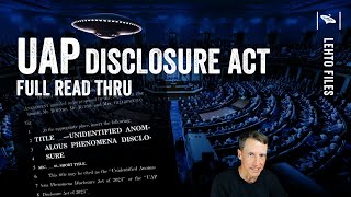 Watch UAP Hearings are Just the Beginning - THE DISCLOSURE ACT EXPLAINED