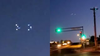 Watch Triangular V-Shaped Formation of UFOs with Bright Lights over Rio Rancho (New Mexico) - FindingUFO