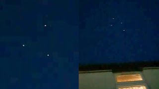 Watch Cluster of Coloured Flashing UFOs Passing over Family's House in Cheshire (UK) - FindingUFO