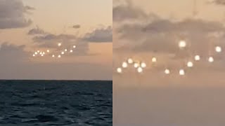 Watch Mysterious Fleet of Bright UFO Lights Filmed from Ferry above the Ocean - FindingUFO