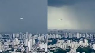 Watch Incredible Fast Disc Shaped UFO Filmed During Urgent Storm News Broadcast over São Paulo (Brazil)