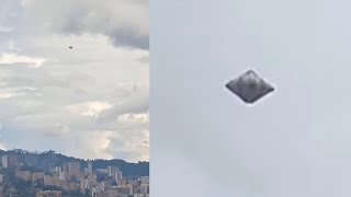 Watch Metallic Diamond-Shaped UFO Witnessed By Several People Hovering over Medellín, Colombia