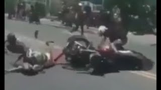 Watch Motorcycle Appears From Nowhere And Causes Crash During Bike Fun Run In Tijuana, Mexico