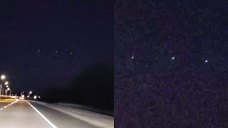 Watch Multiple Blinking UFOs Filmed while Driving on Parkway in Bossier City (Louisiana) - FindingUFO