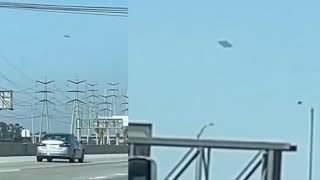 Watch Classic Disk Shaped UFO Sighted By Driver Over Highway In Los Angeles, California