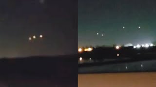 Watch Four Bright UFO Lights Filmed By Driver From Highway Over Sacramento, California