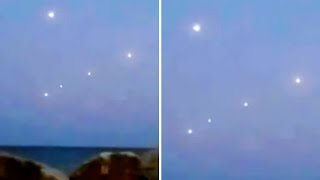 Watch Mysterious Bright UFO Lights in Formation over Lake Michigan (Illinois) - FindingUFO